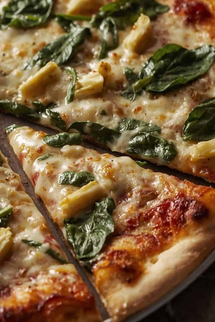 Spinach Artichoke Pizza slice