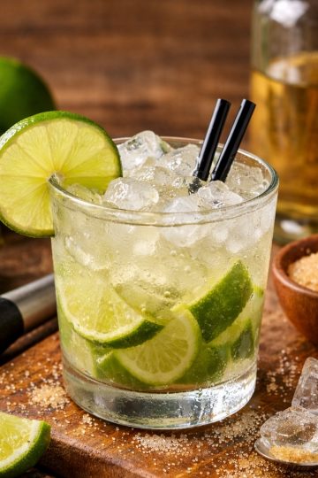 Caipirinha side view close up