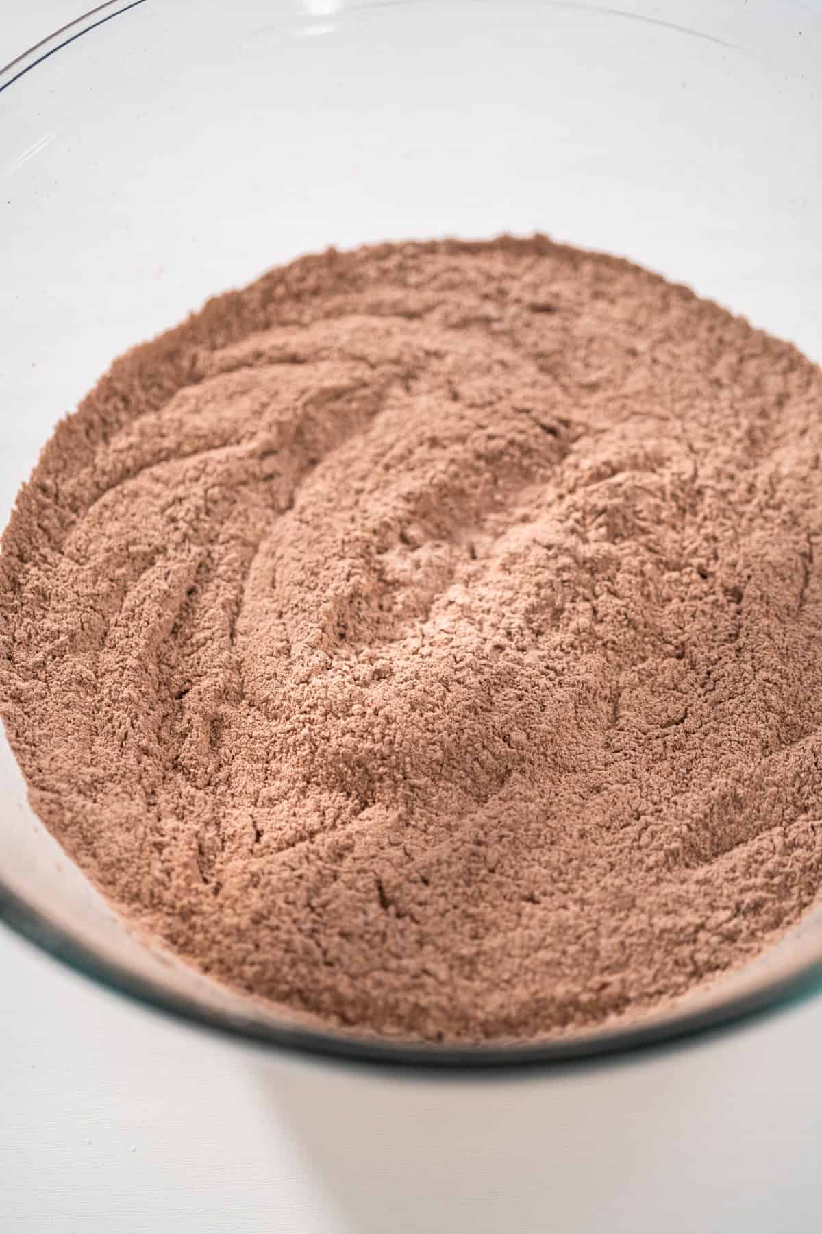 hot chocolate mix close up in a bowl