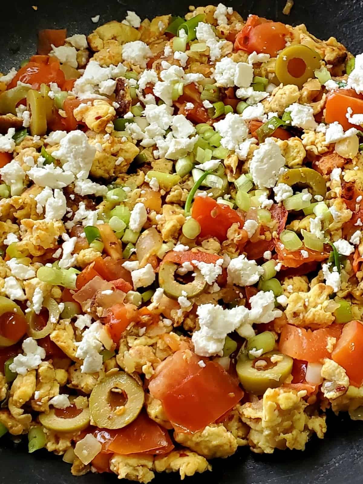 Healthy Mediterranean Scrambled Eggs
