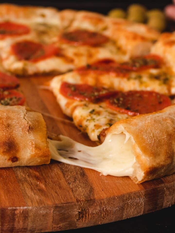 Homemade Stuffed Crust Pepperoni Pizza