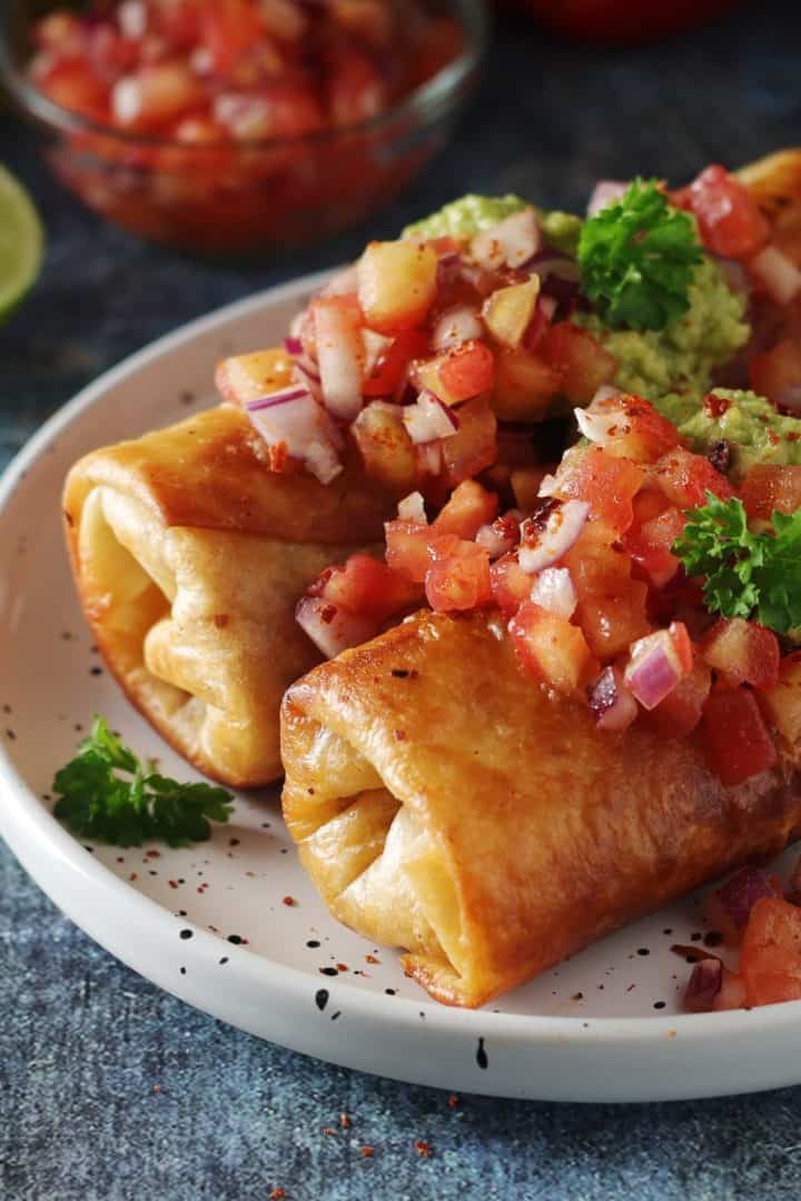 Easy Baked Chicken Chimichangas
