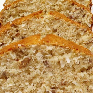 Easy Banana Bread with Coconut and Pecans