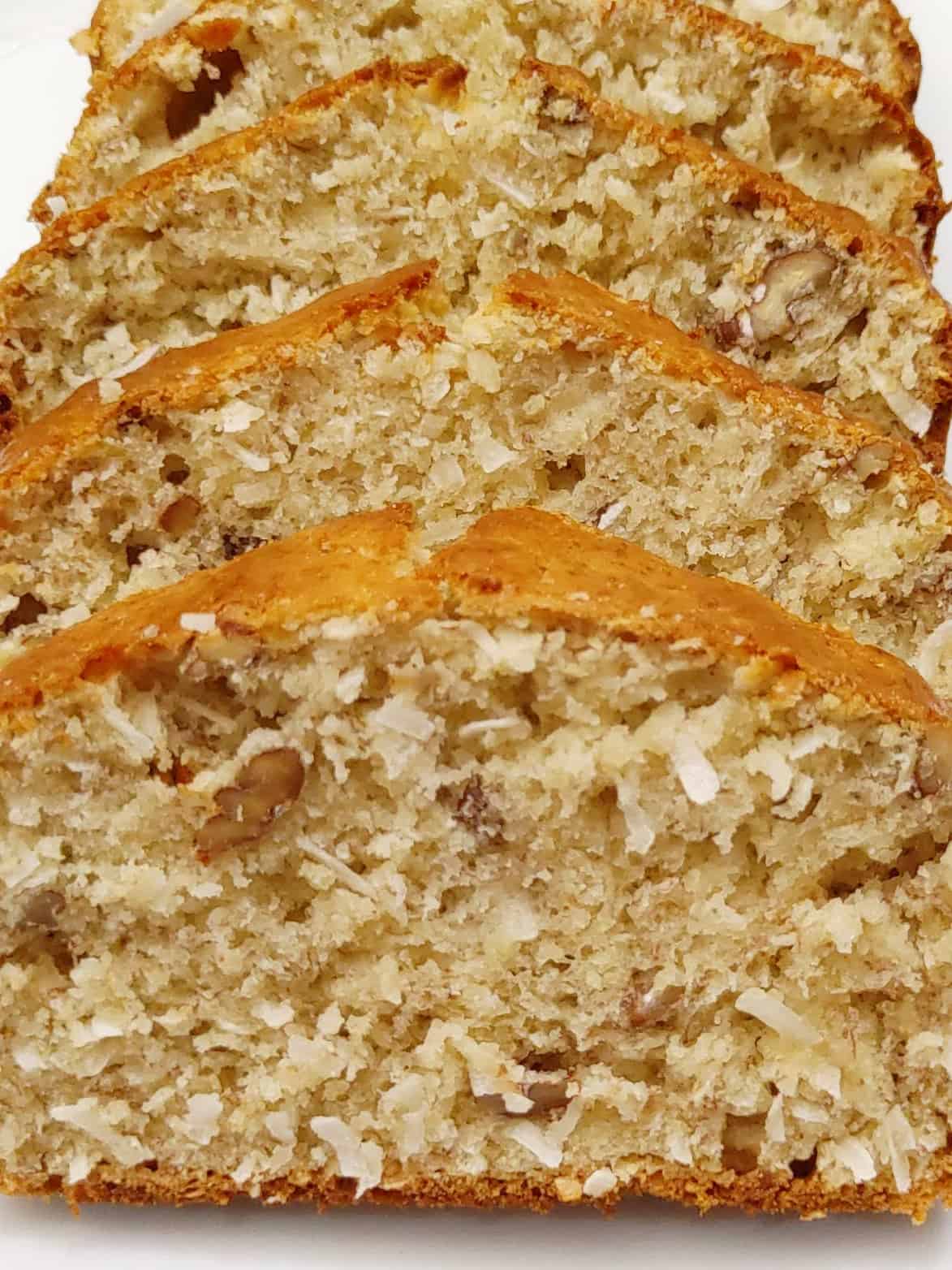 Easy Banana Bread with Coconut and Pecans