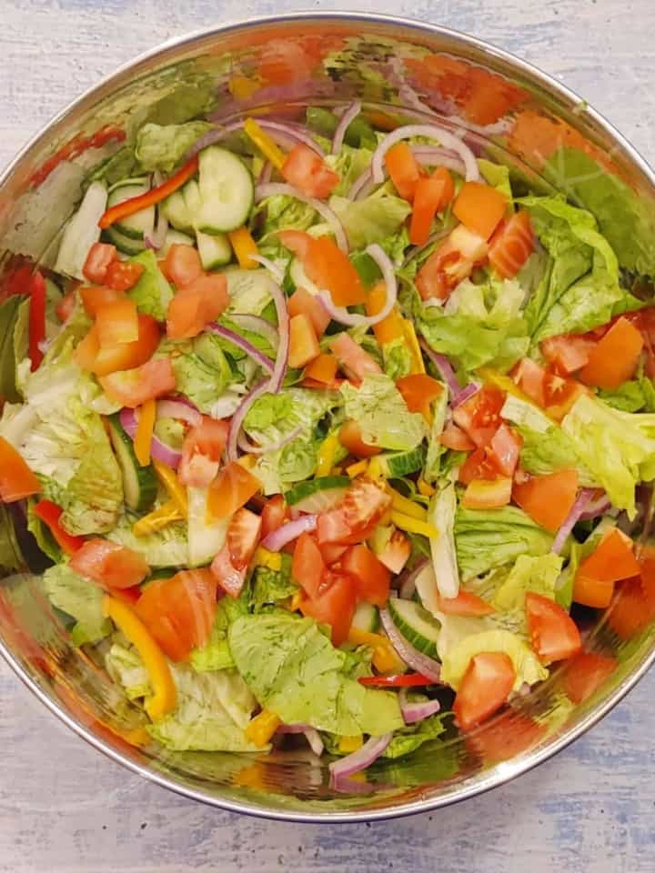 Garden Salad with Lime Buttermilk Ranch Dressing