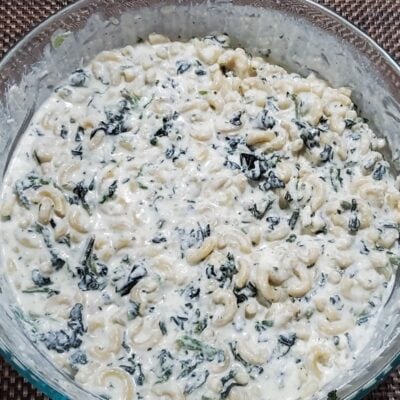Homemade Baked Pasta with Creamed Spinach