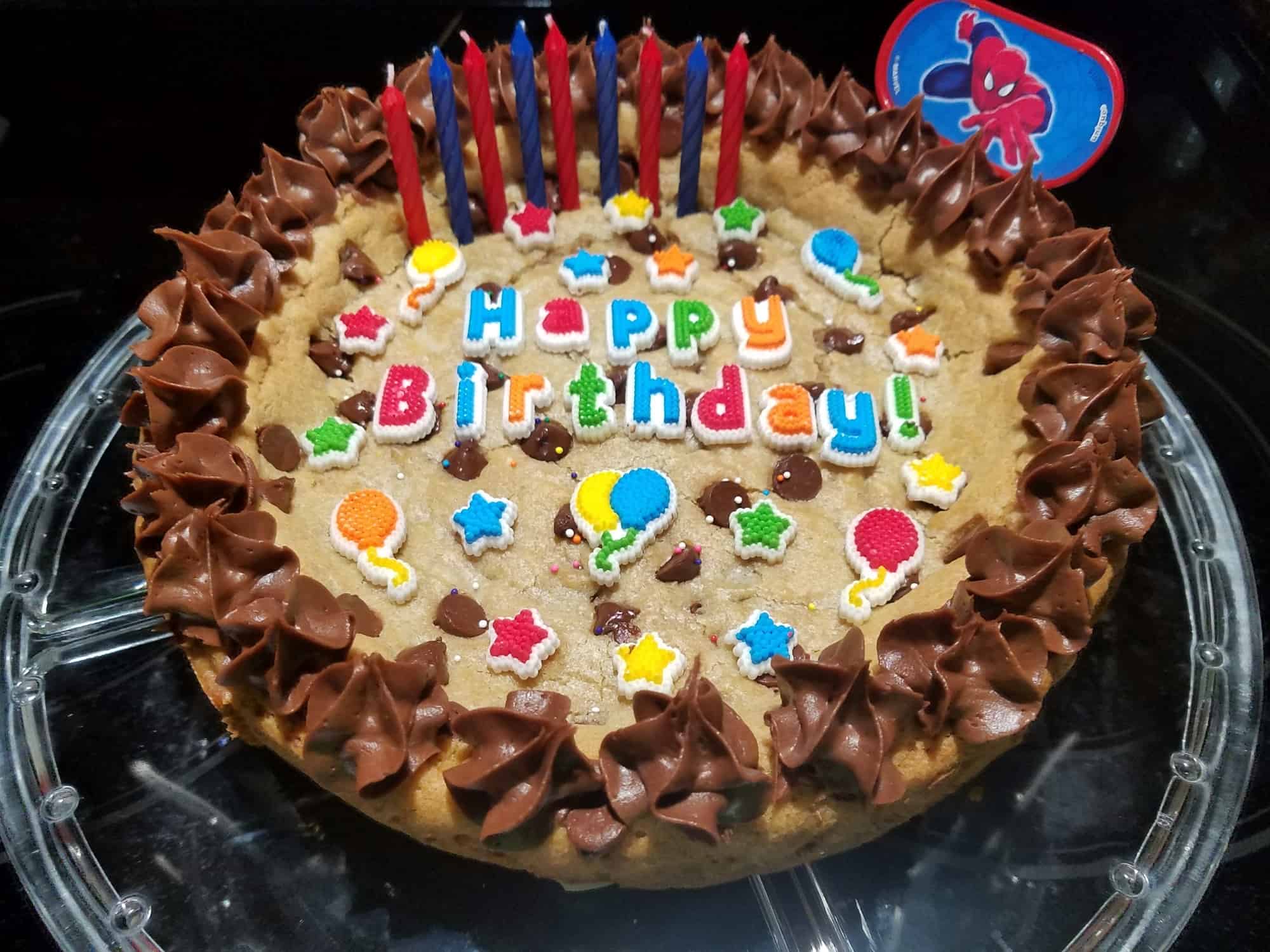 Birthday Chocolate Chip Cookie Cake