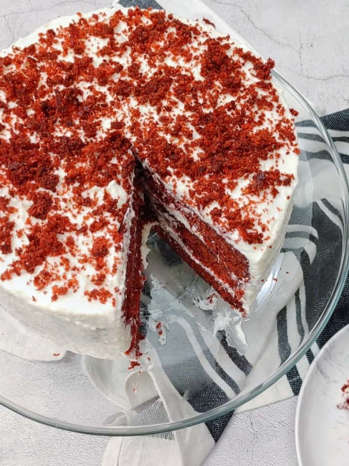 Red Velvet Cake with Coconut Cream Cheese Frosting