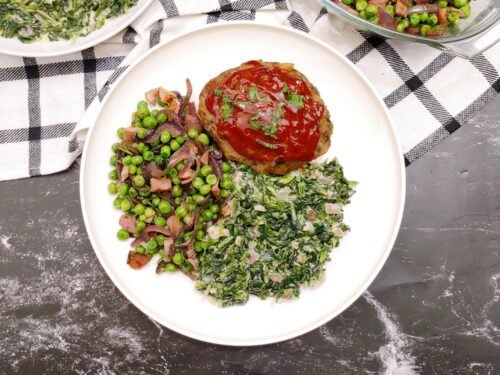 Mini Meatloaf with Creamed Spinach