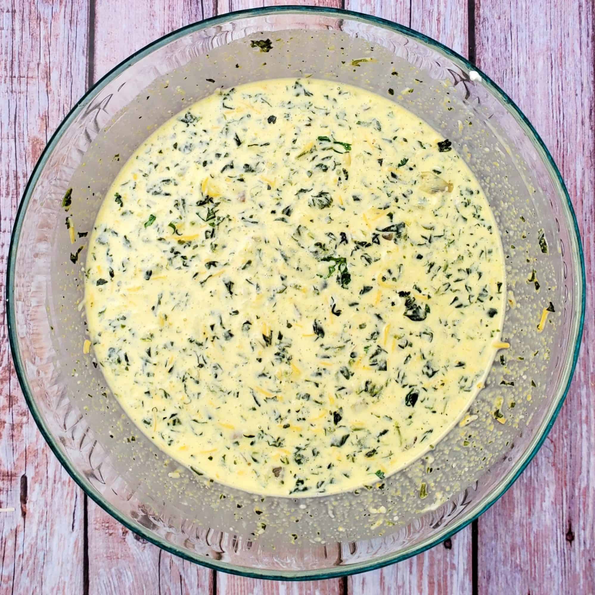 Simple Spinach Frittata with a touch of Cornmeal