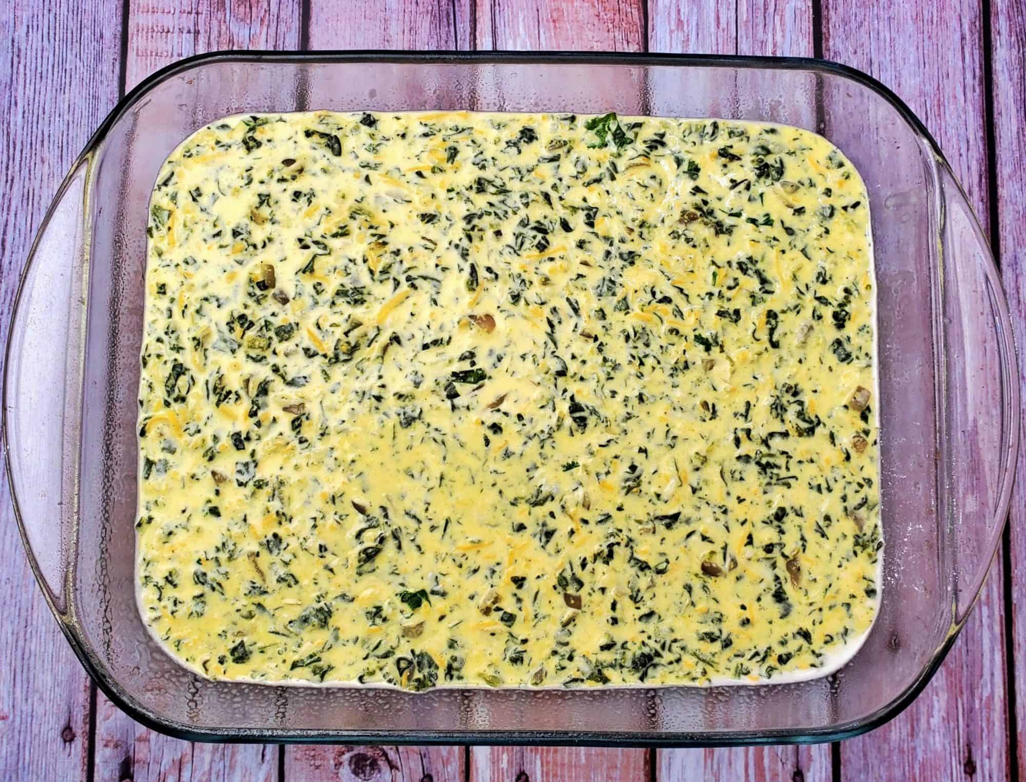 Simple Spinach Frittata with a touch of Cornmeal