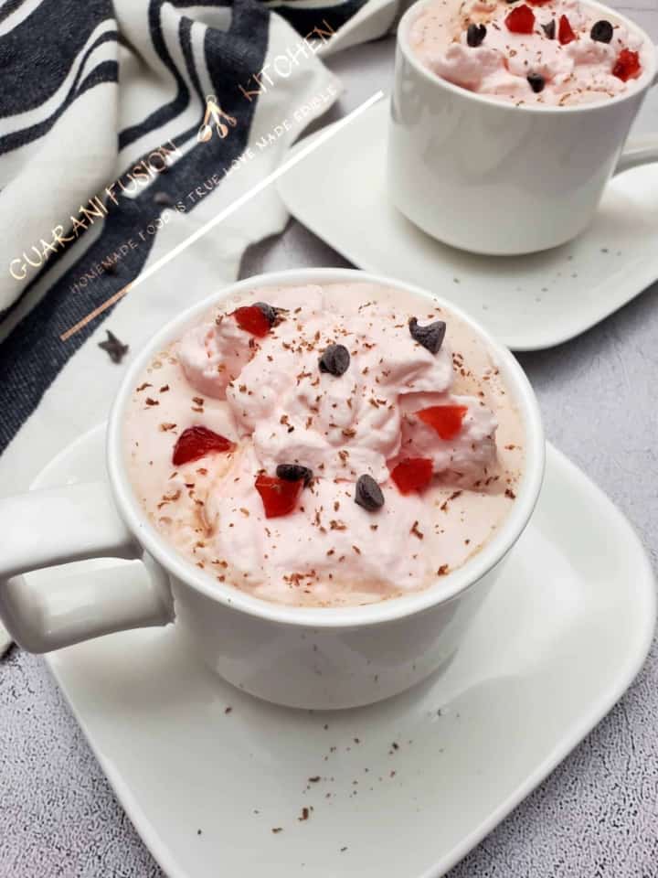 Cherry Hot Chocolate with Cherry Whipped Cream