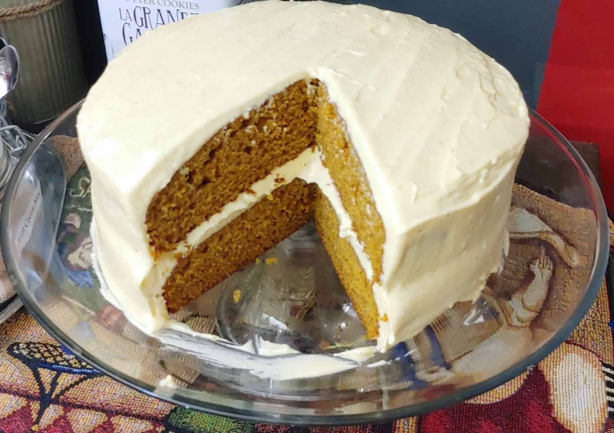 Pumpkin Cake with Pumpkin Cream Cheese Frosting 20 Pumpkin Cake