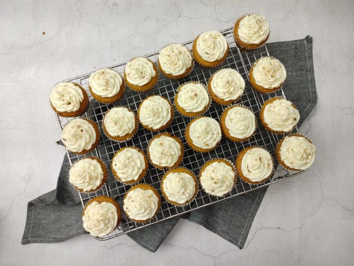 Quick Carrot Cake Cupcakes with Cream Cheese Frosting