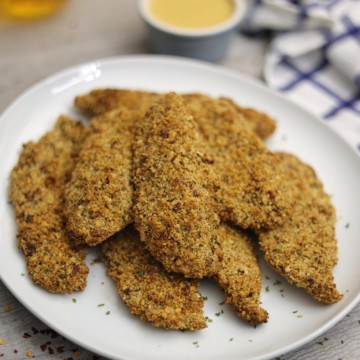 Pecan Crusted Chicken Tenders with Chipotle Honey Mustard Sauce