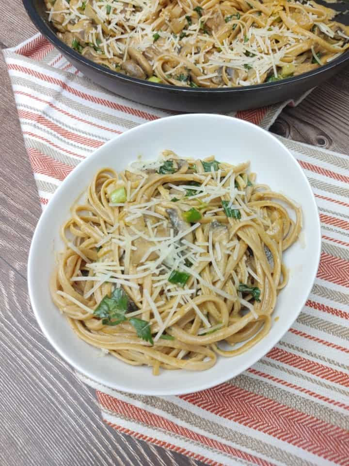 Creamy Pasta with Mushrooms and Caramelized Onions