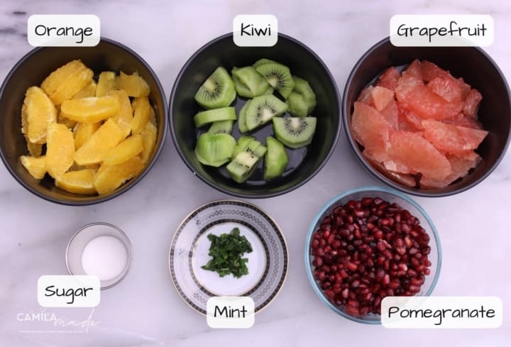 Winter Fruit Salad Ingredients