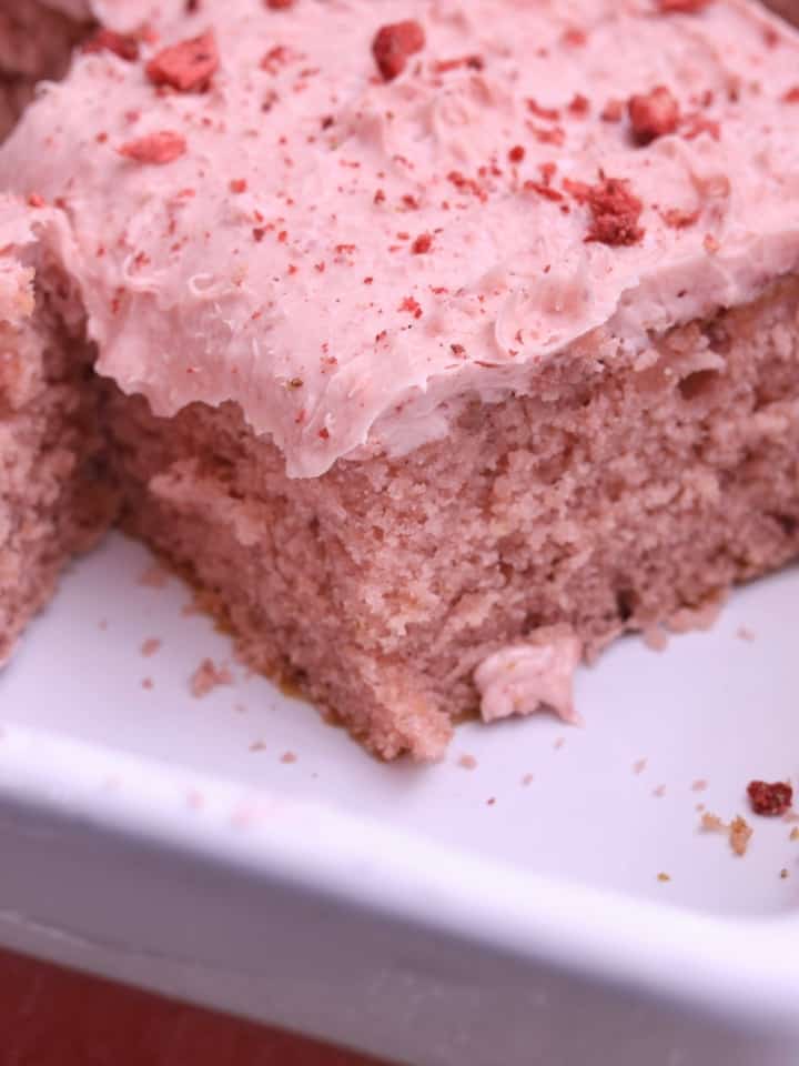 Strawberry Sheet Cake with Strawberry Cream Cheese Frosting