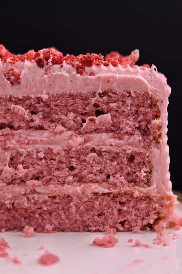 Homemade Strawberry Cake with Strawberry Cream