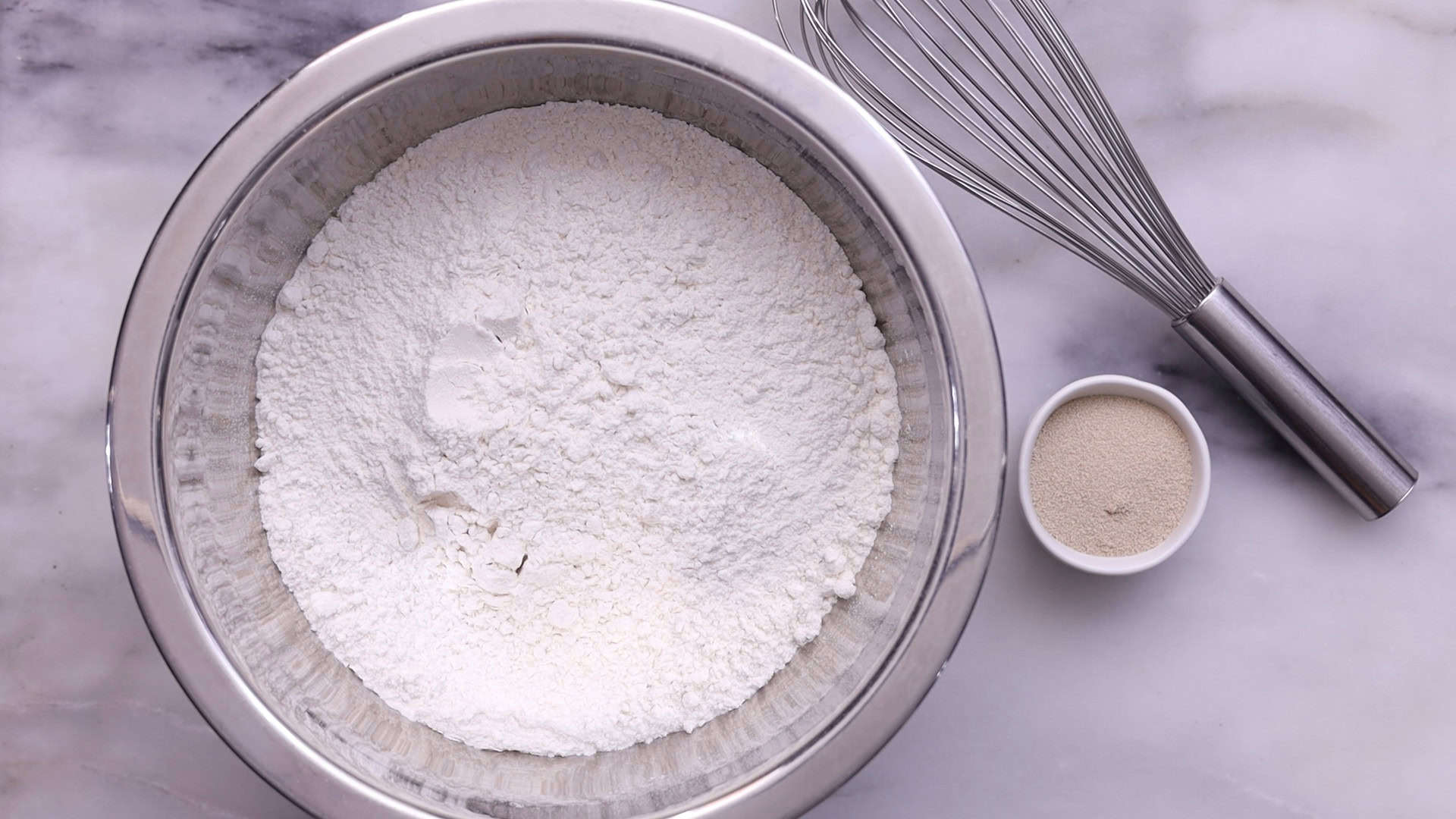 combine the flour and yeast