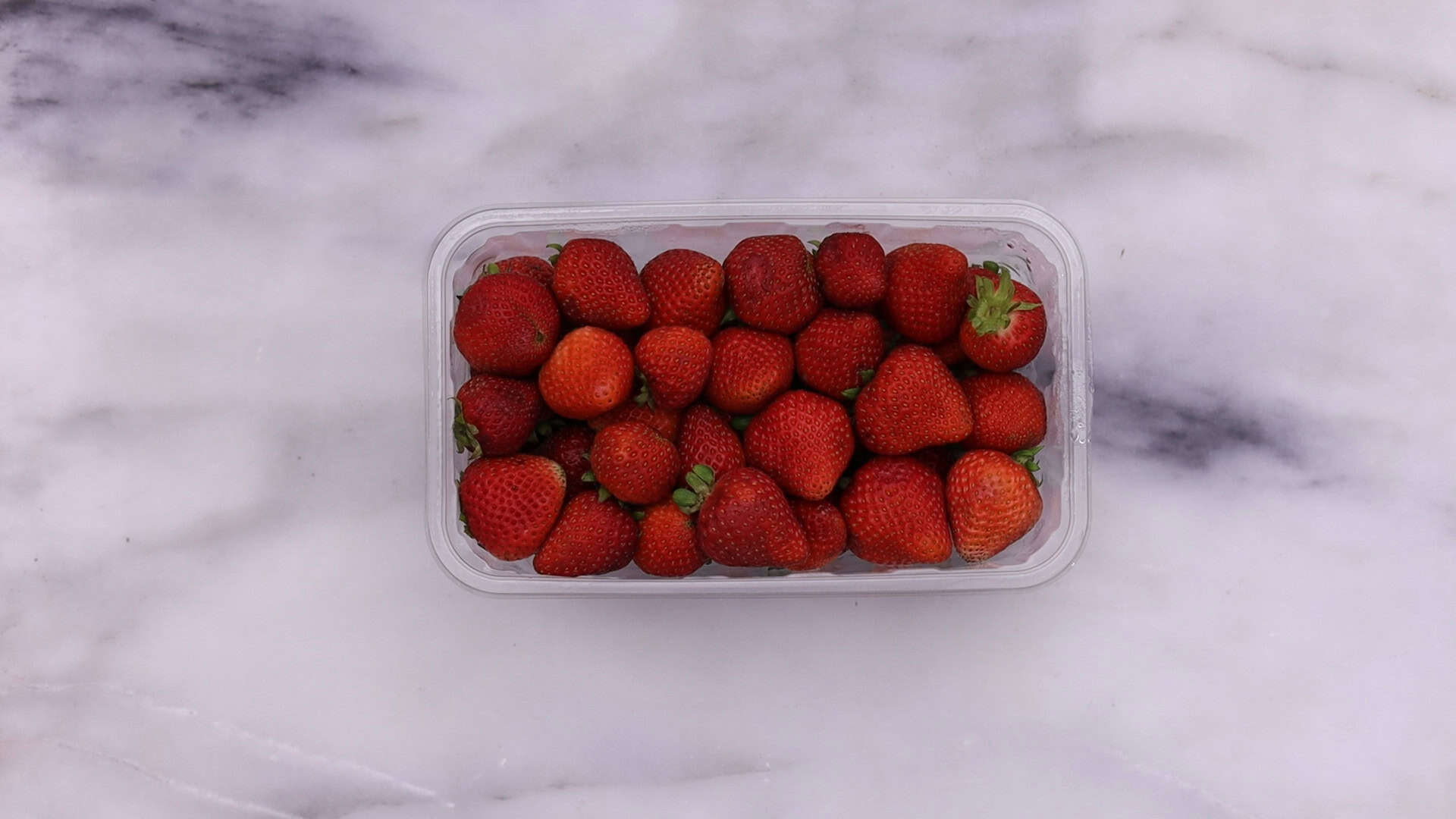 washed and prepared strawberries
