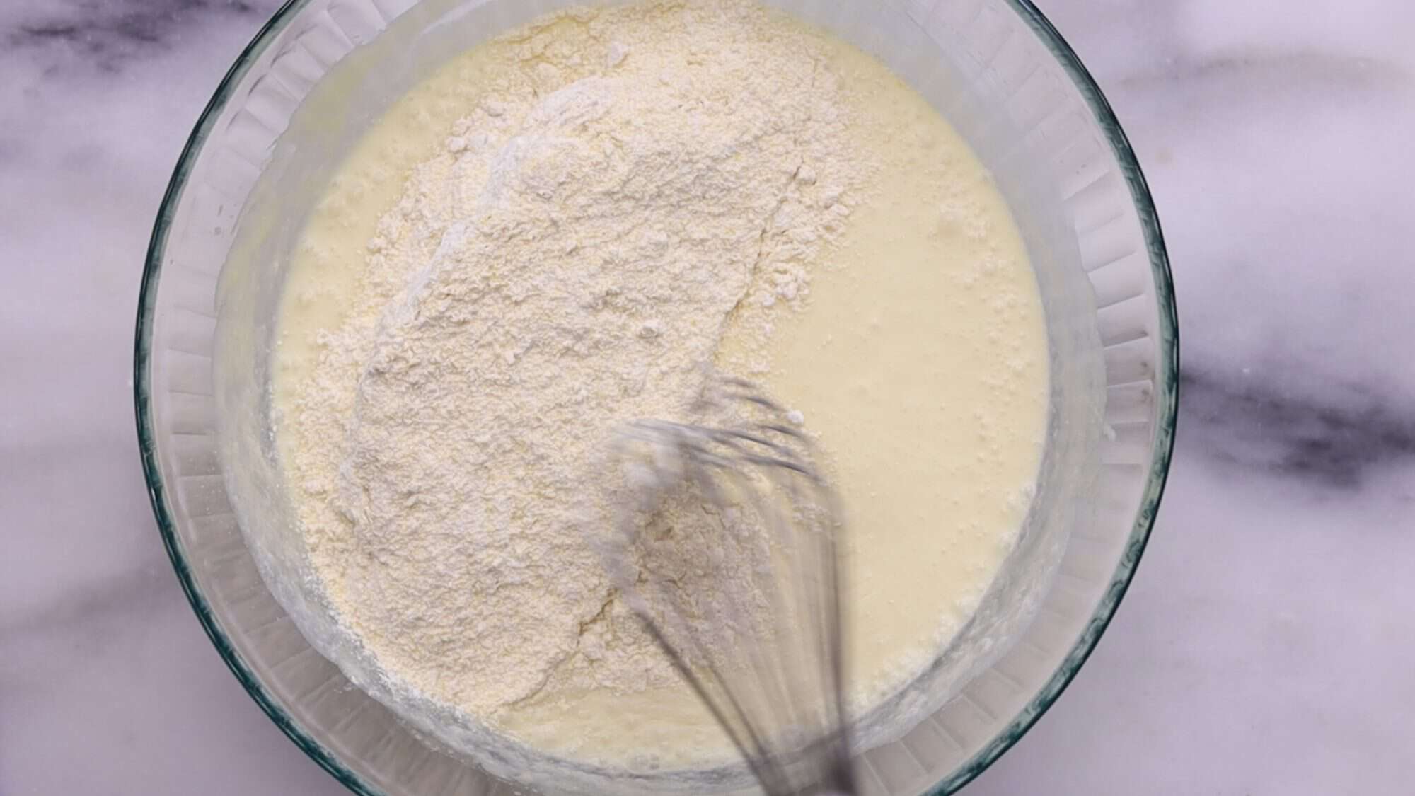 Combine wet and dry ingredients until just combined, then fold in corn. ¼