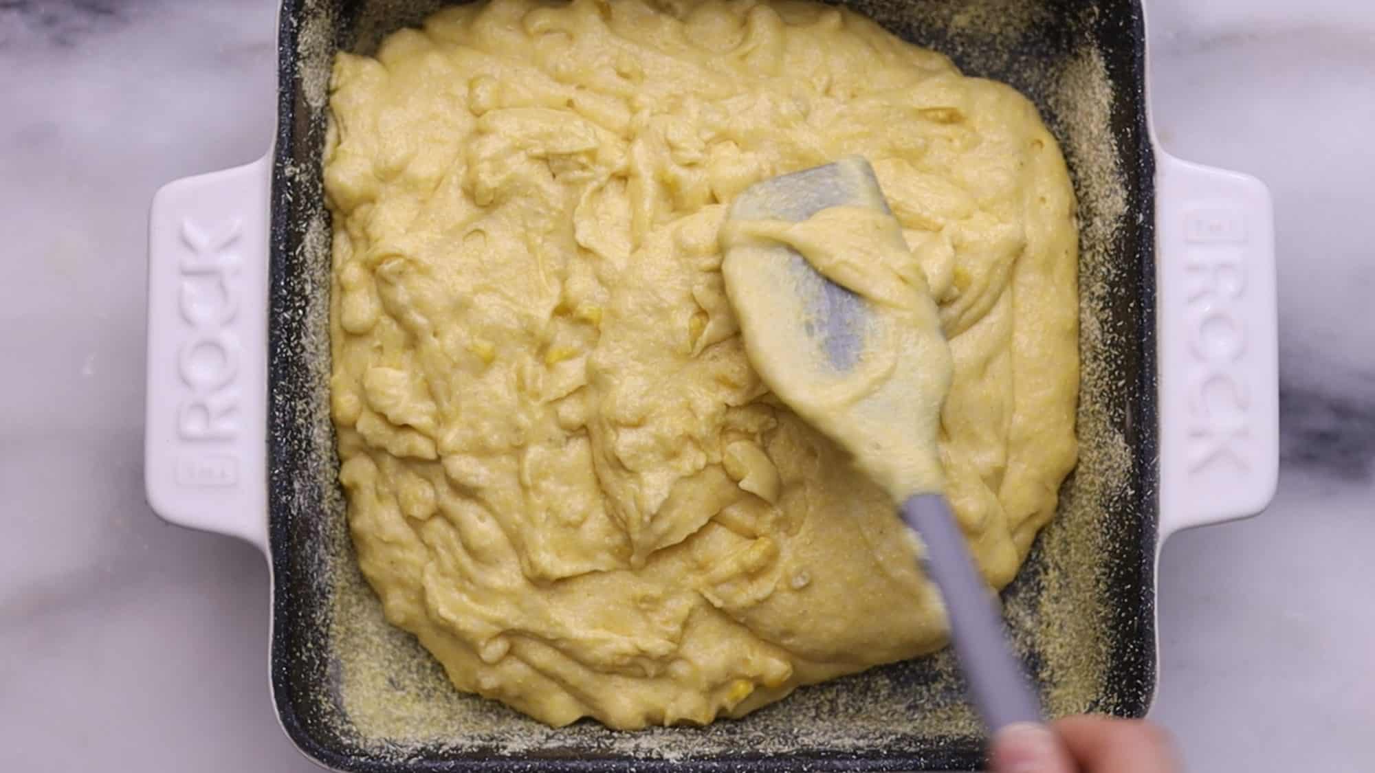 Pour batter into pan, smooth the top, and sprinkle with sugar. ½