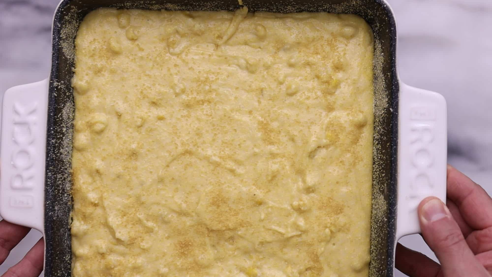 Pour batter into pan, smooth the top, and sprinkle with sugar. 2/2