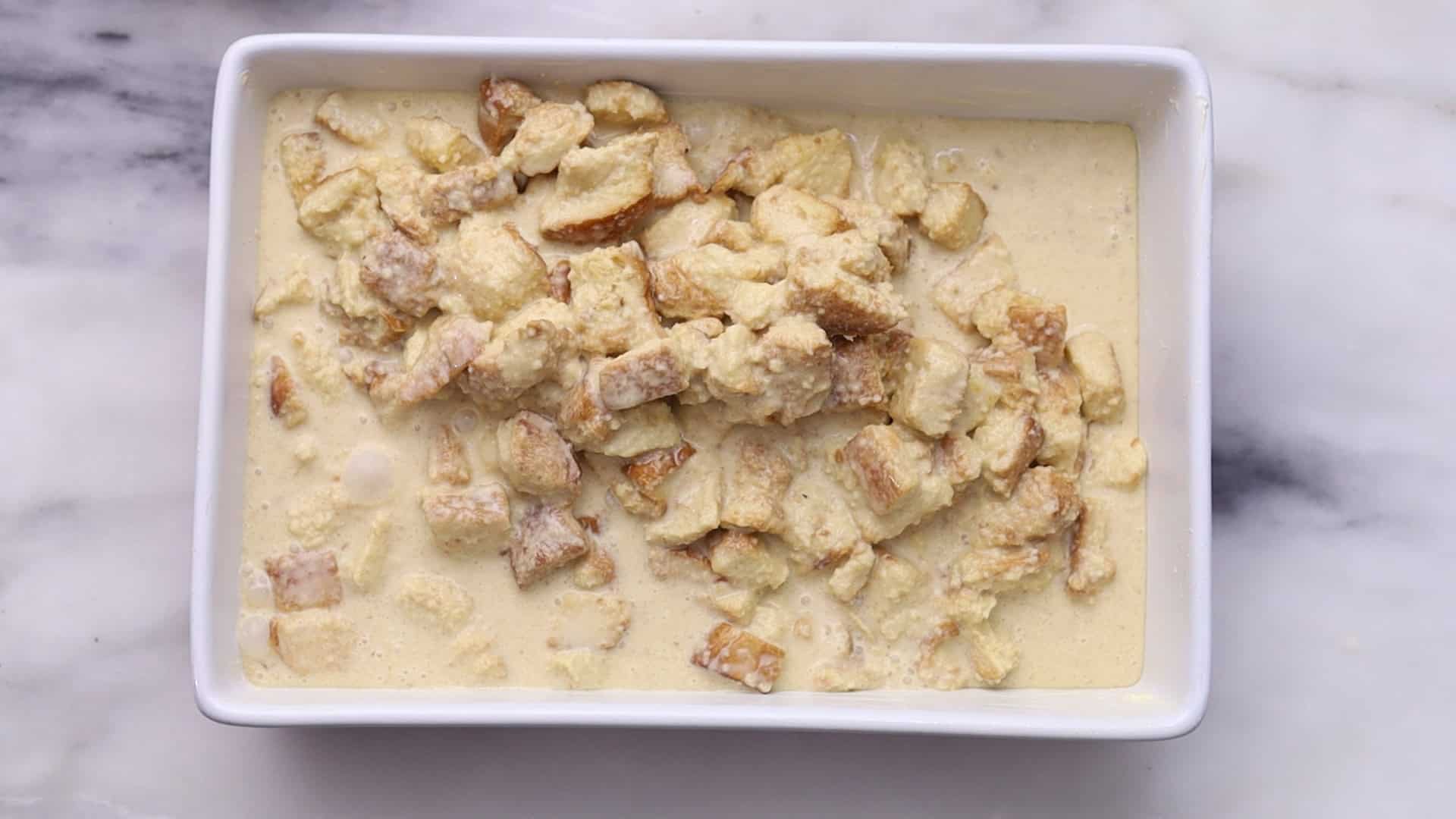 Pour mixture in pan