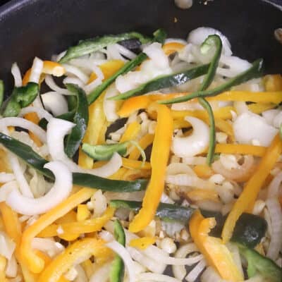Raw Onions and Peppers with orange zest