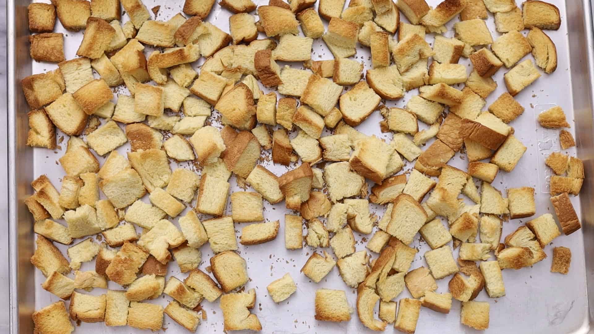 Toast bread until golden brown