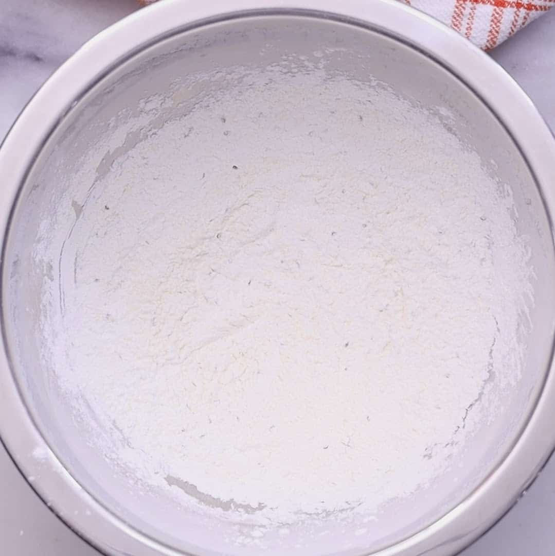 Bowl with dry ingredients