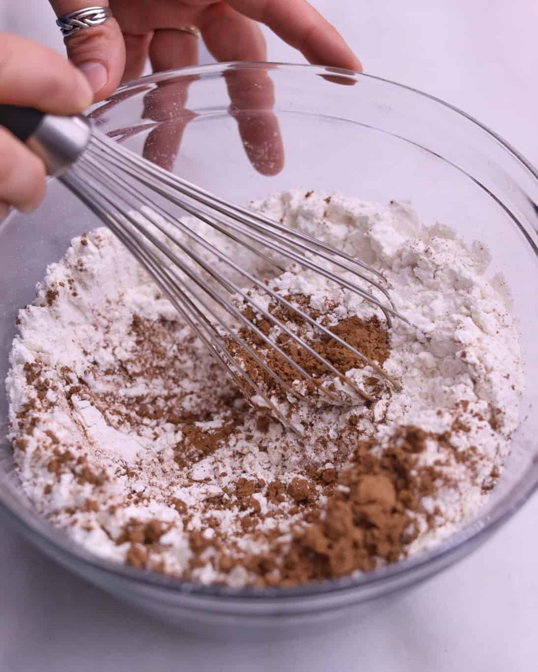 Whisking Flour and Cocoa Powder