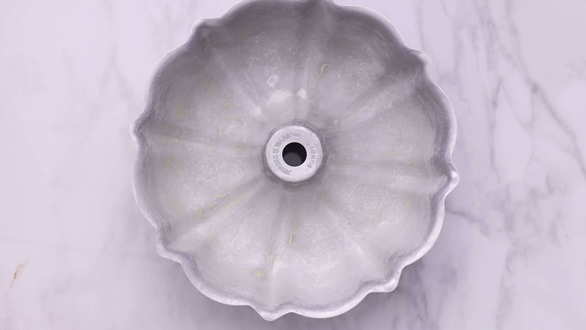 Prep a Bundt pan.