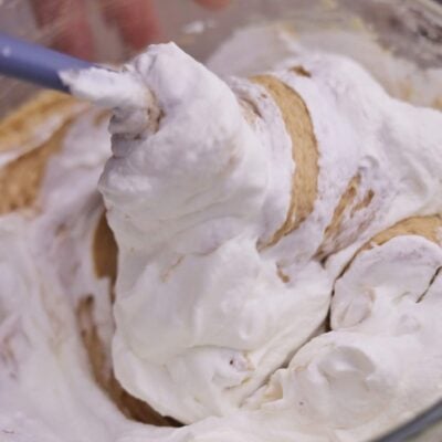 Fold whipped cream into the peanut butter mixture