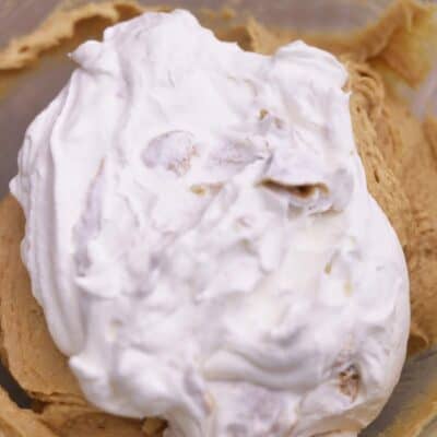 Whipped cream and peanut butter mixture