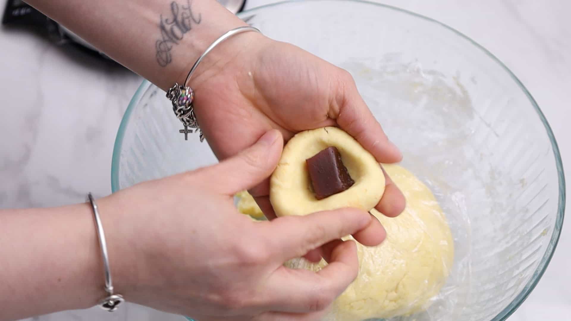 Chipa con Guayaba 19 add guava paste cube in the center