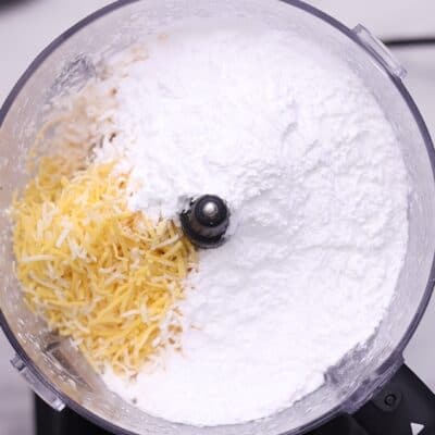 Dry ingredients cheese and tapioca starch