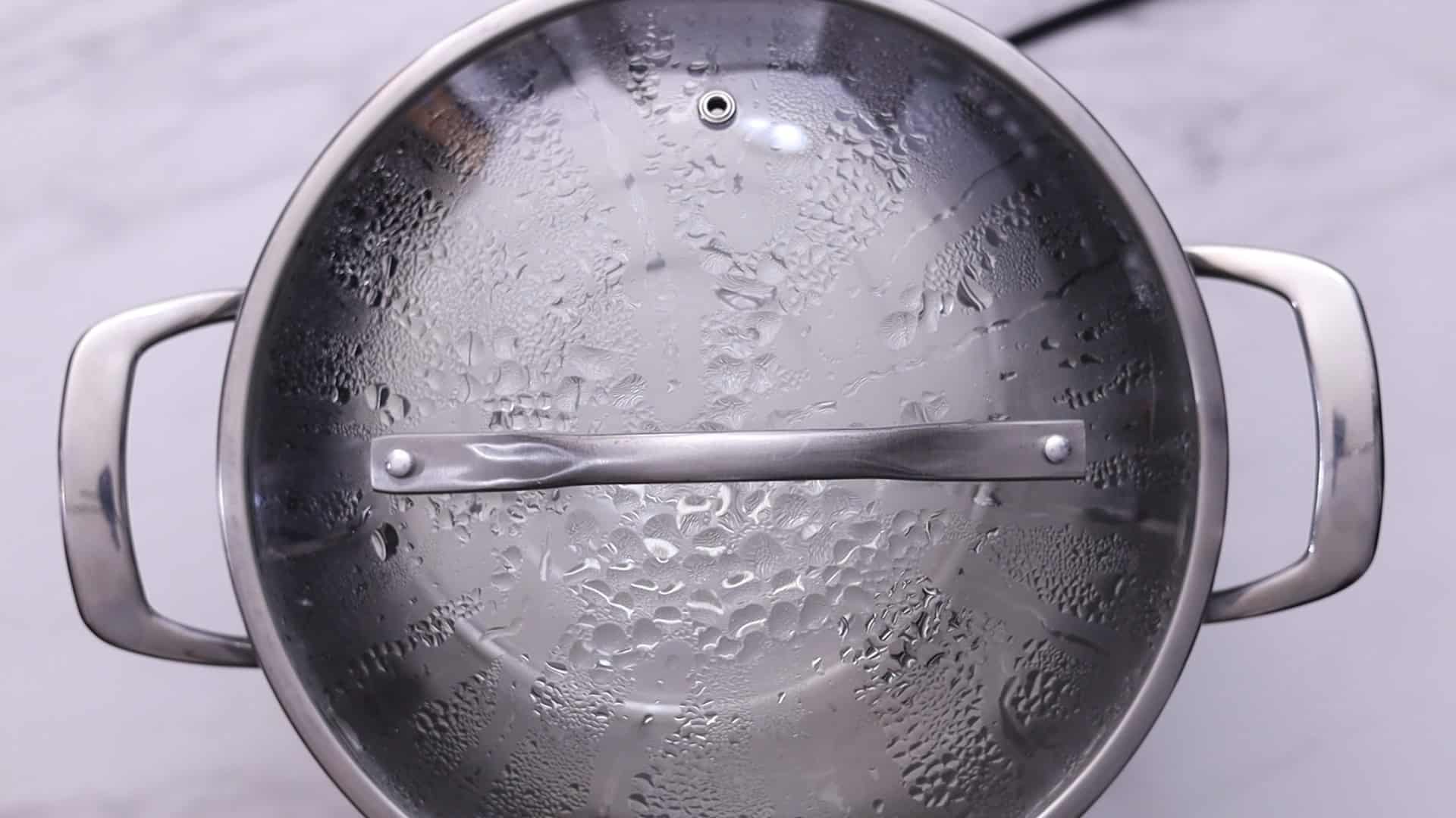 Cover the mold with lid or foil, and place in a pot with 3 cups of water.