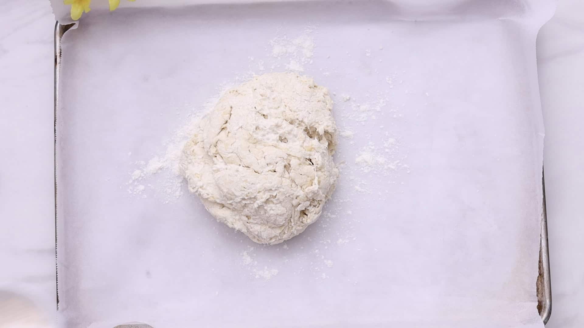 Pan sin Reposo 17 Place on the baking sheet