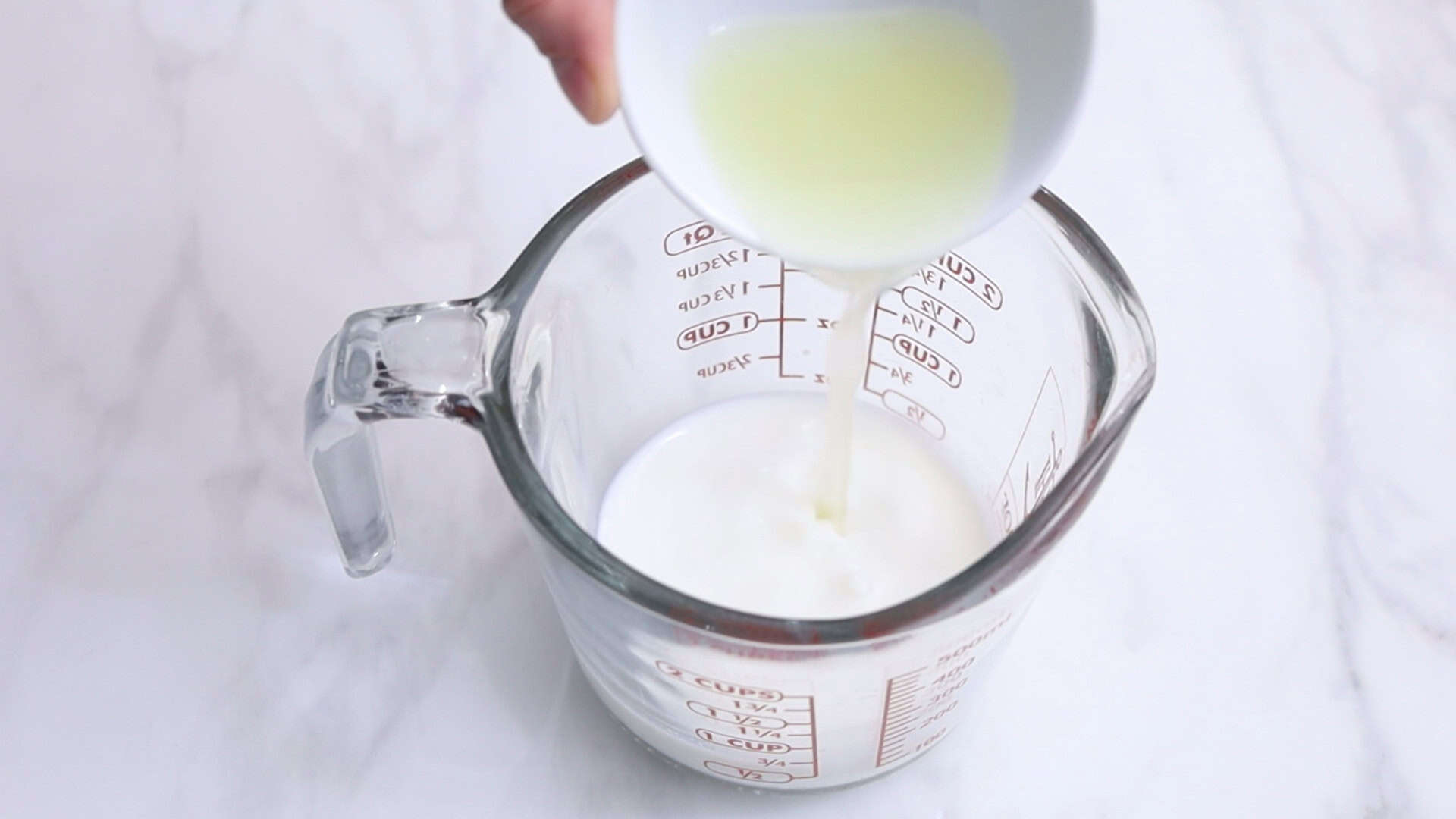 Mix milk, lemon zest, and juice; let sit for 10 minutes. ¼