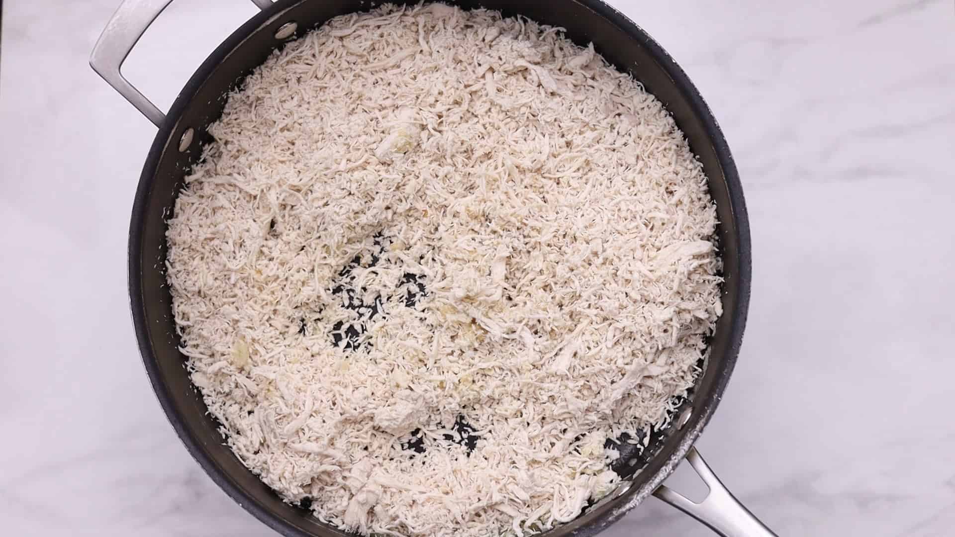 Easy Make-Ahead Chicken Fillings ( 2 WAYS ) 17 Add water, then chicken.