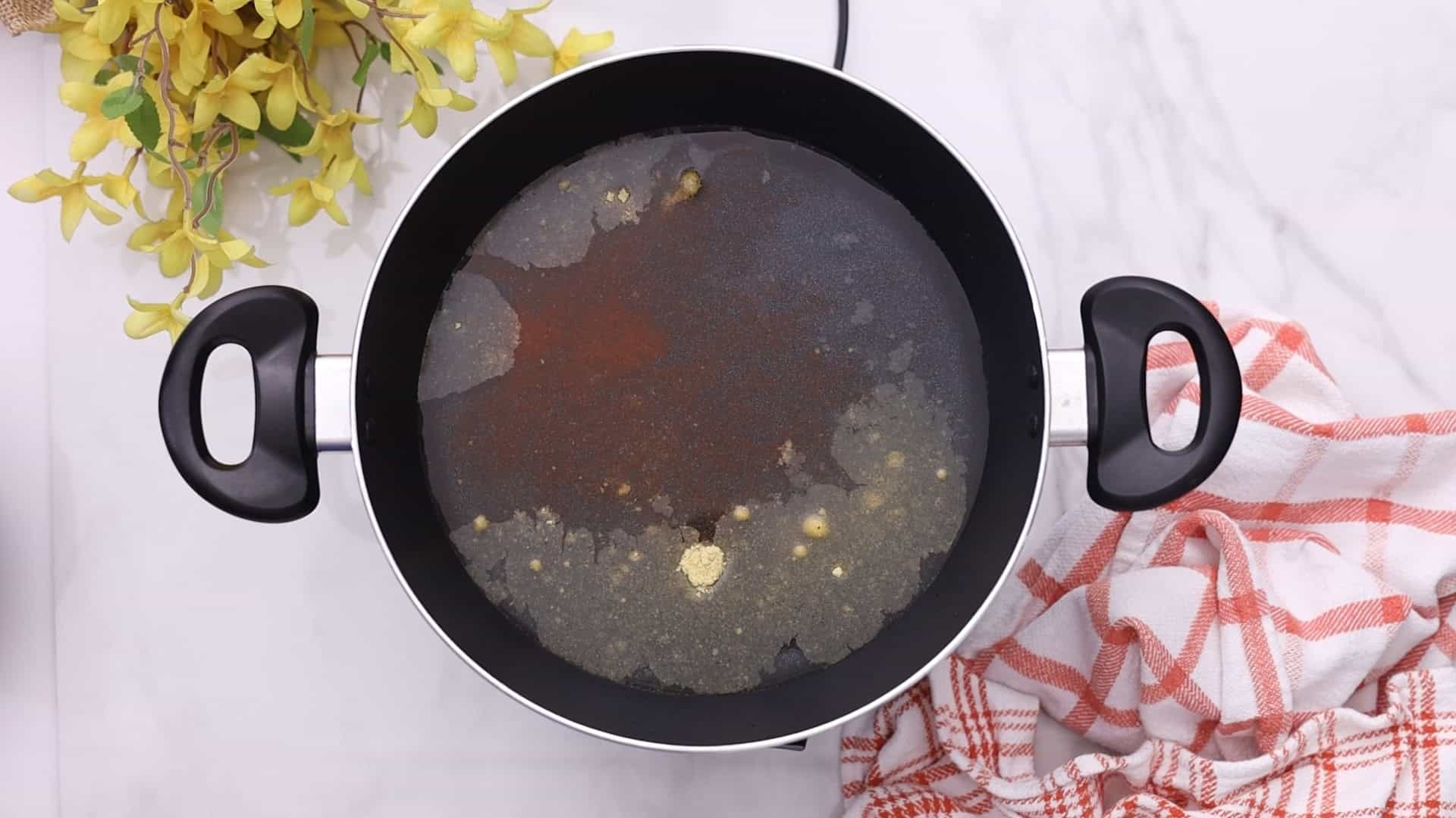 Heat butter, water, and bouillon; stir in flour.