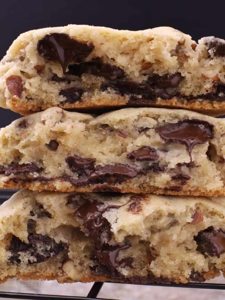 Close up Pecans Chocolate Chip Cookies