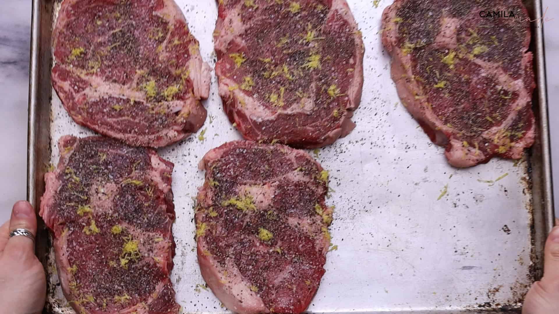 Season the steak