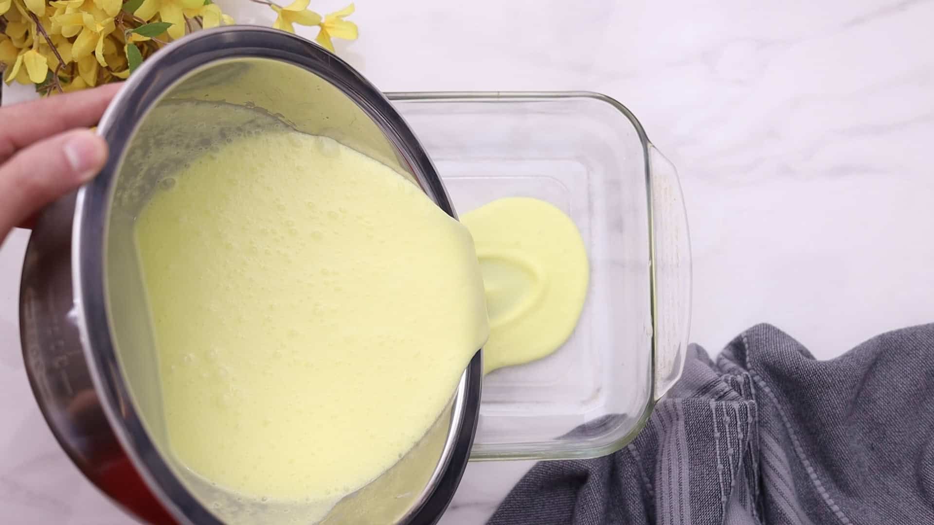 Pour into a dish or individual jars.