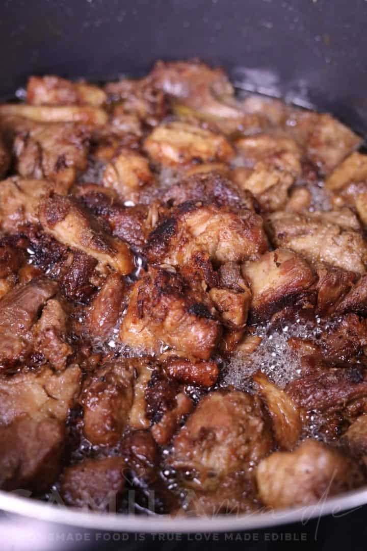 Close up Carnitas cooking