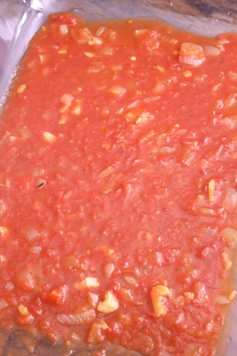 Tomate Sauce in a baking dish