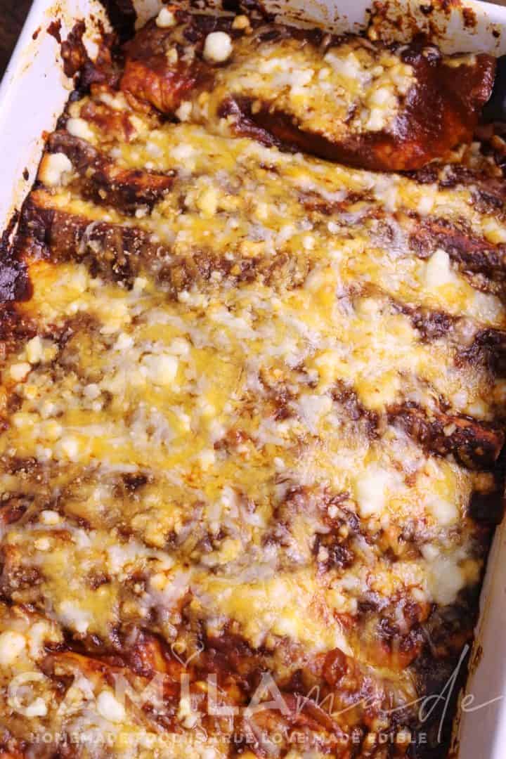 Cheese Enchiladas in a Baking Dish