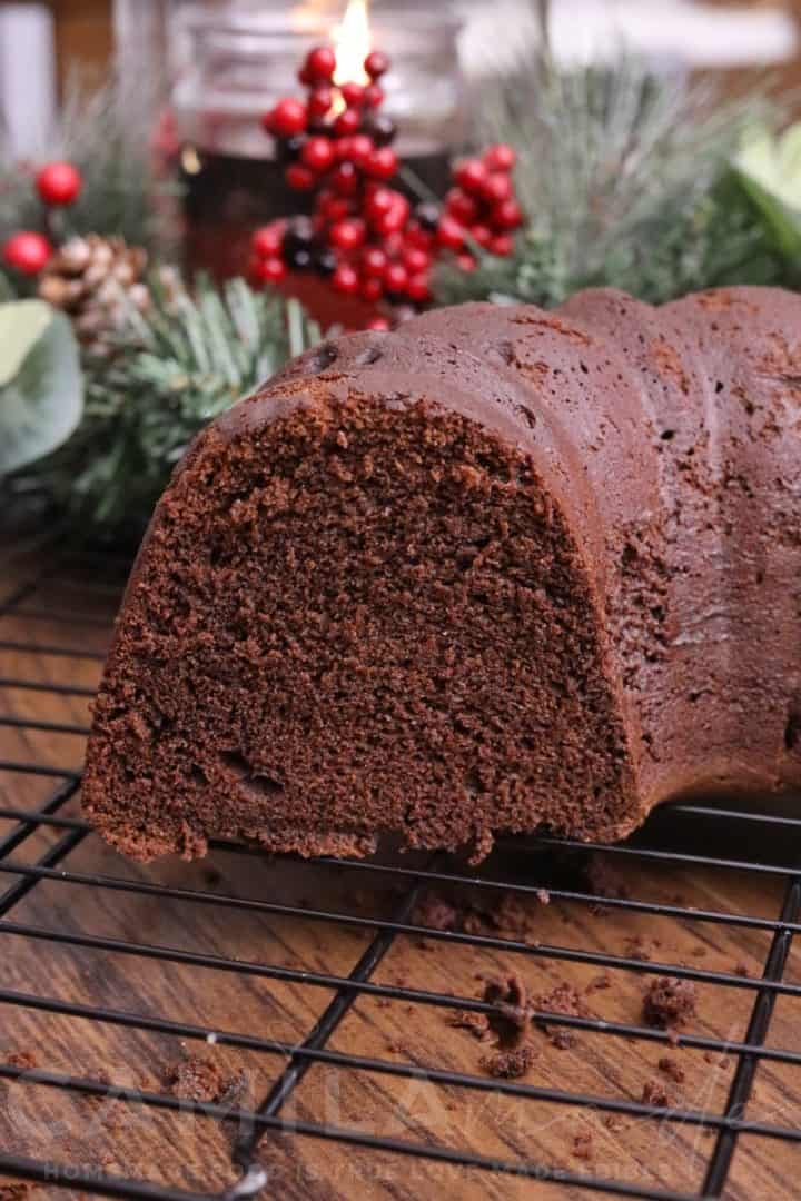 Inside of the Budin de Chocolate